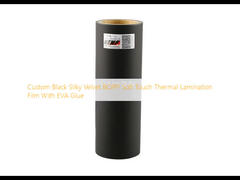 Aangepaste zwarte zijdeachtige fluwelen BOPP Soft Touch thermische lamineringsfilm met EVA-lijm