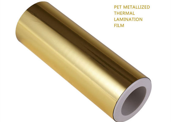 Good price 1 inch goede hardheid gemetalliseerde thermische lamineerfilm gouden zilver aluminium PET film rol online
